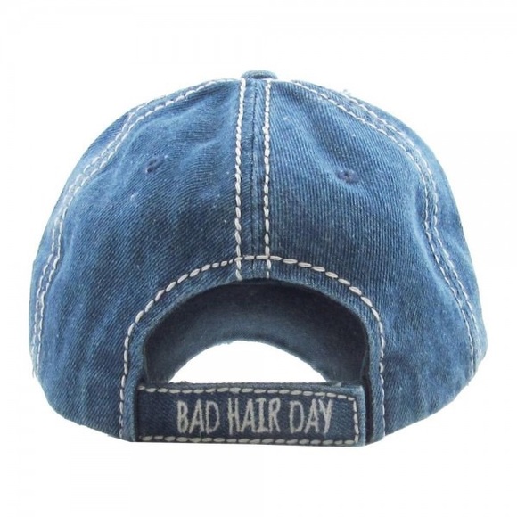 BAD HAIR DAY denim baseball hat - Picture 3 of 3